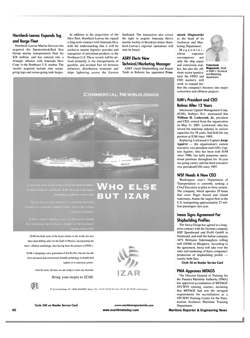Maritime Reporter Magazine, page 48,  Jul 2001