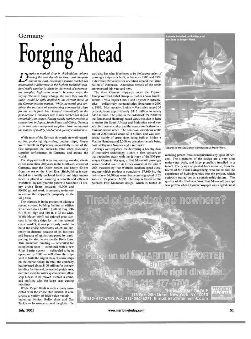 Maritime Reporter Magazine, page 59,  Jul 2001
