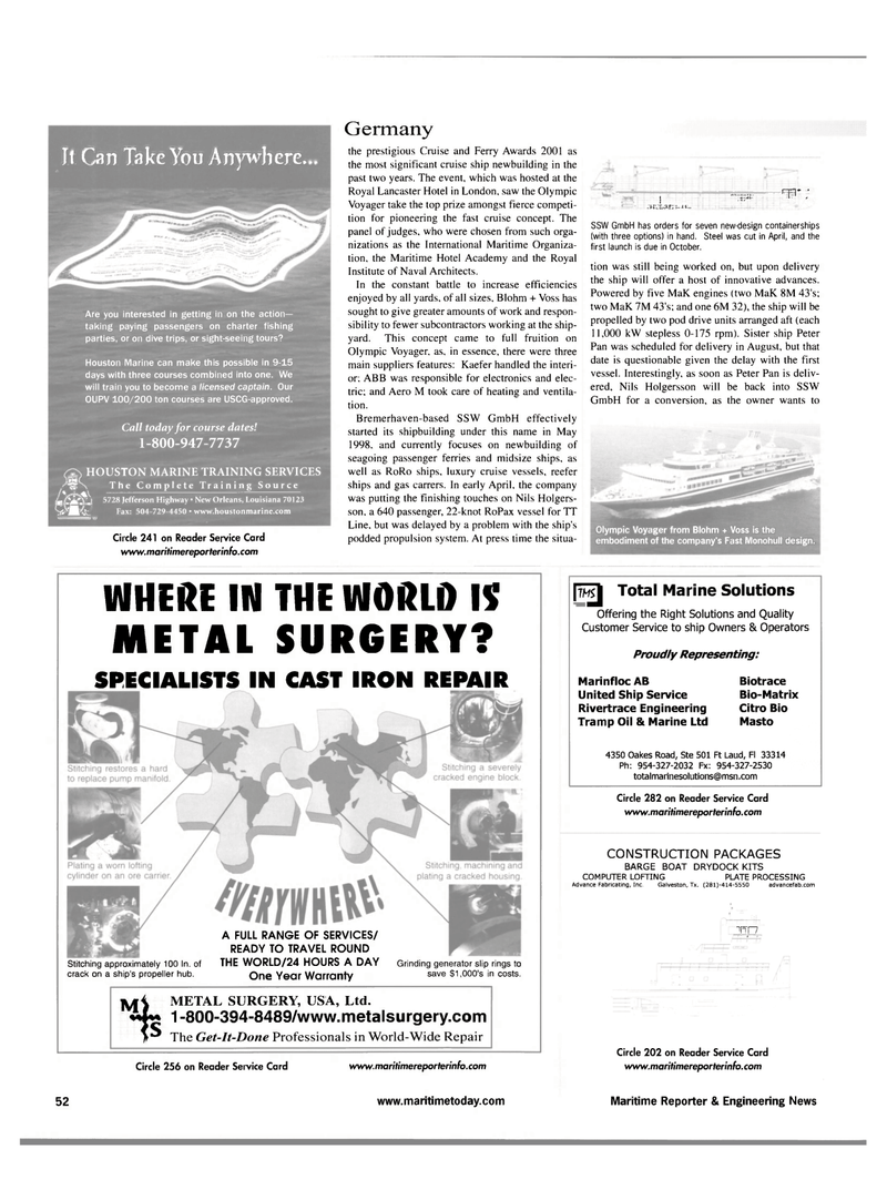 Maritime Reporter Magazine, page 60,  Jul 2001