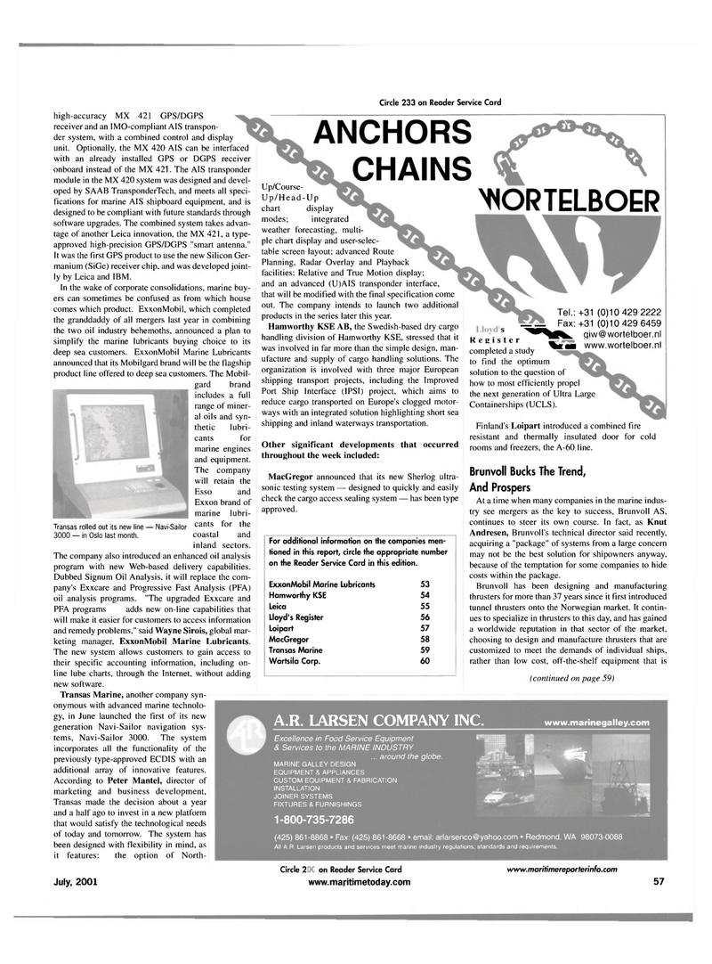 Maritime Reporter Magazine, page 65,  Jul 2001