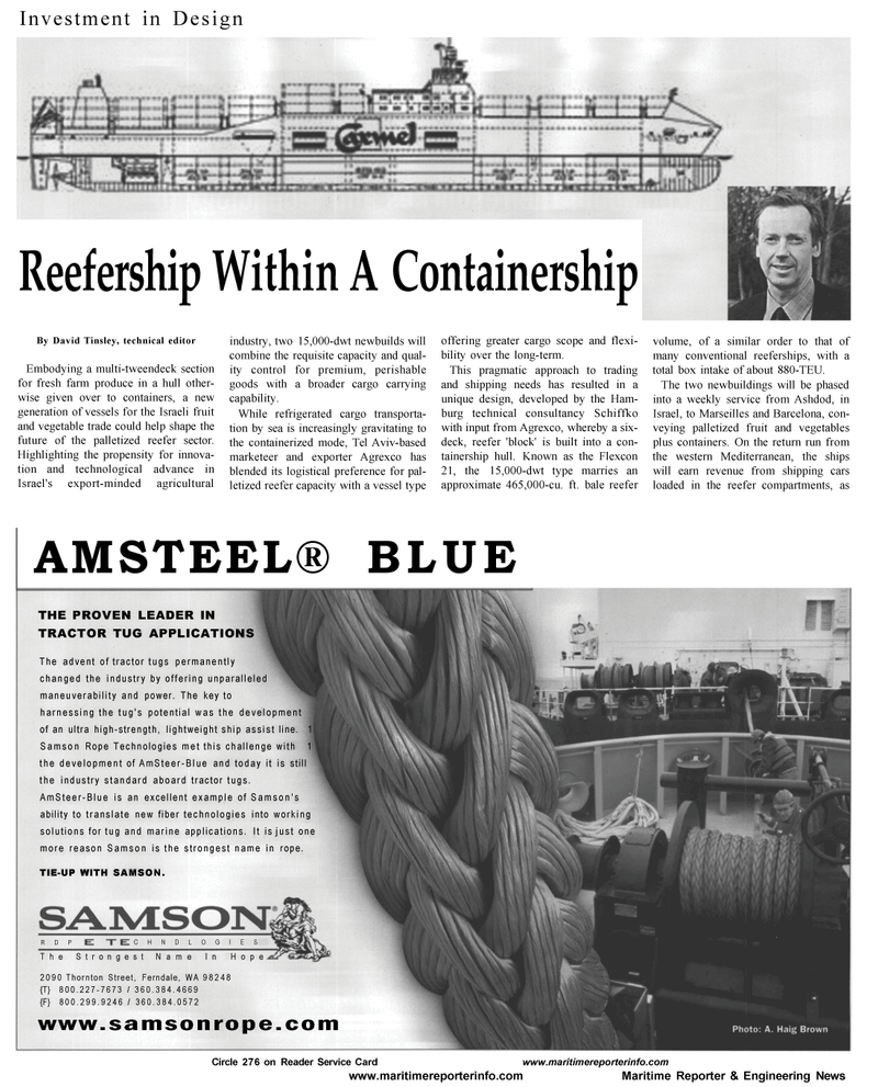 Maritime Reporter Magazine, page 10,  Aug 2001