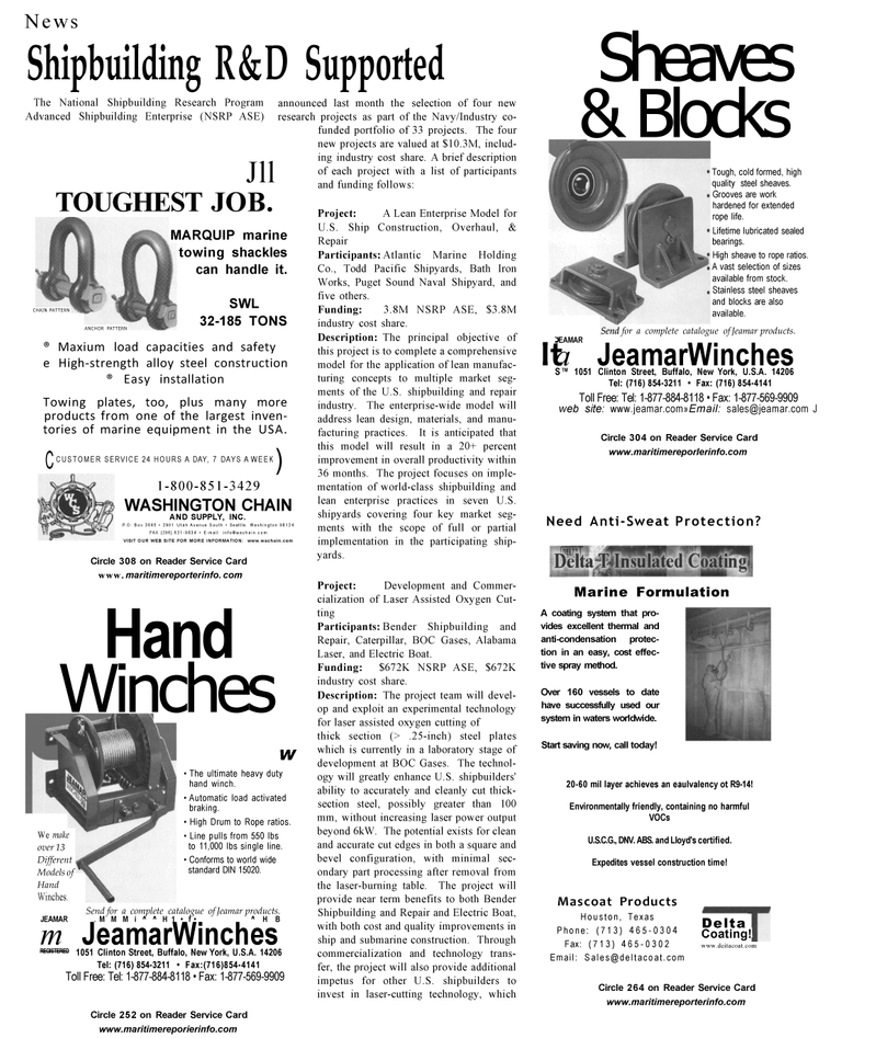 Maritime Reporter Magazine, page 21,  Aug 2001