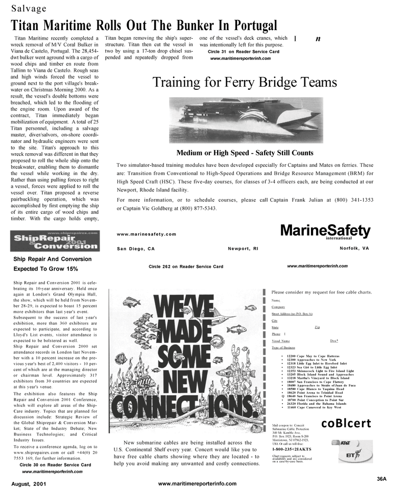 Maritime Reporter Magazine, page 25,  Aug 2001