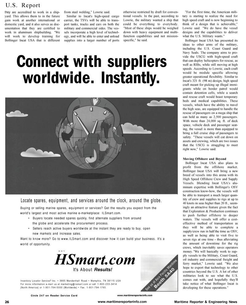 Maritime Reporter Magazine, page 28,  Aug 2001