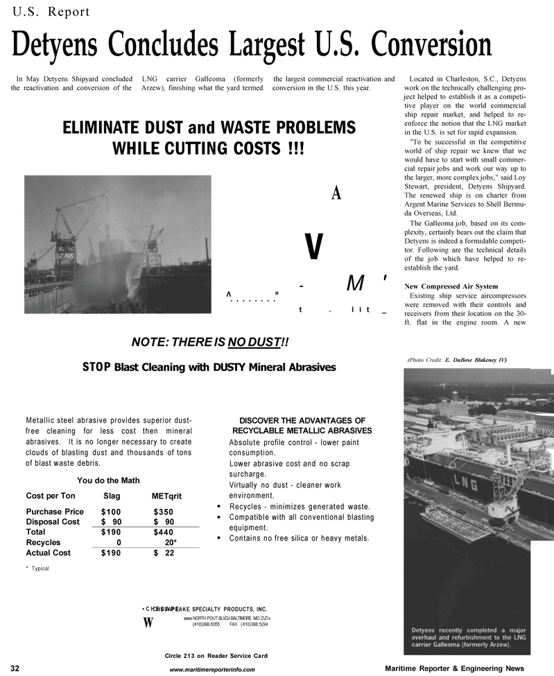 Maritime Reporter Magazine, page 34,  Aug 2001