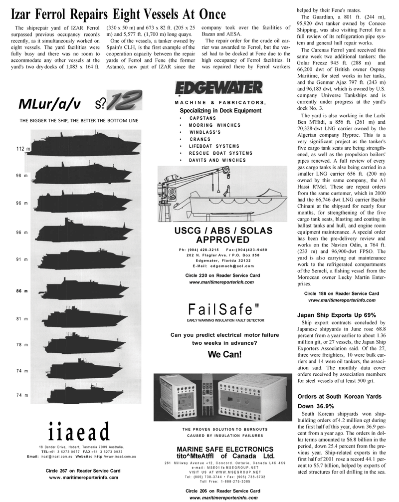 Maritime Reporter Magazine, page 48,  Aug 2001