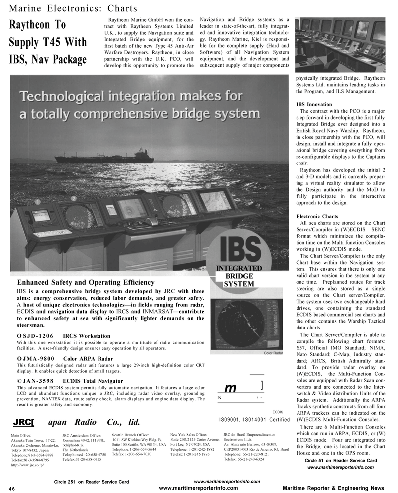 Maritime Reporter Magazine, page 56,  Aug 2001