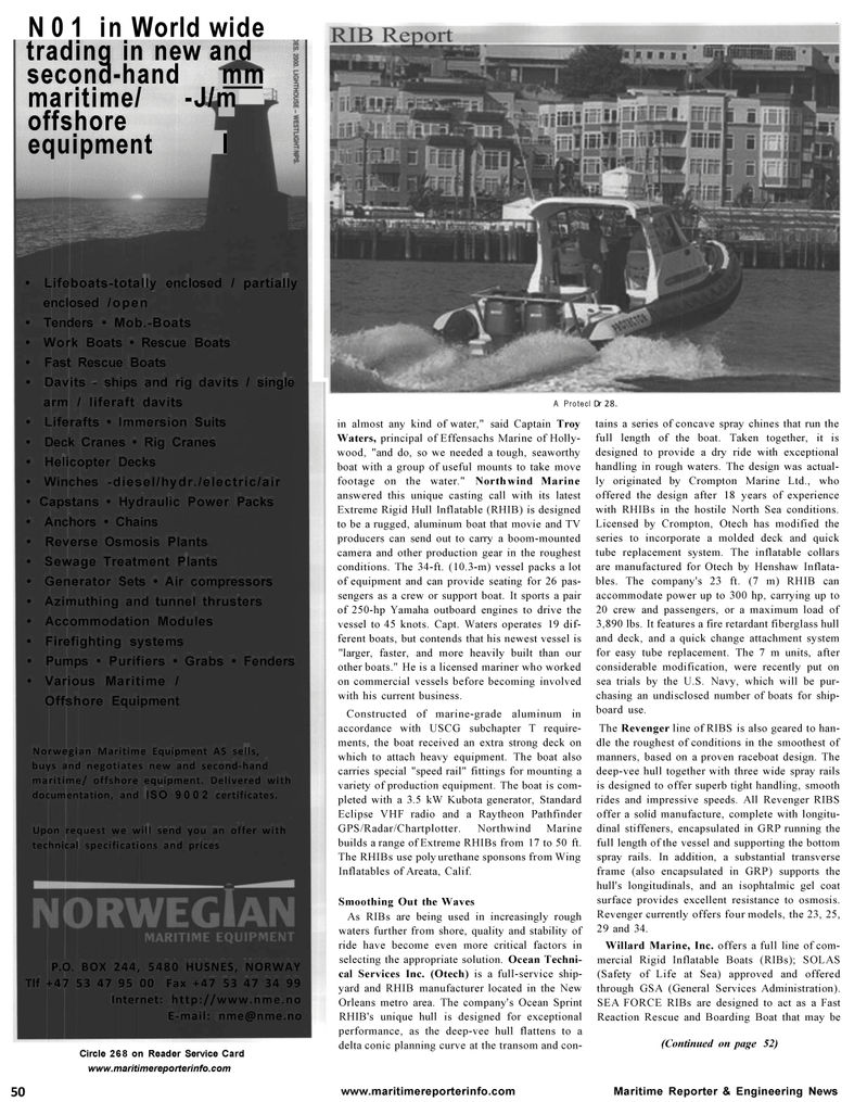 Maritime Reporter Magazine, page 60,  Aug 2001