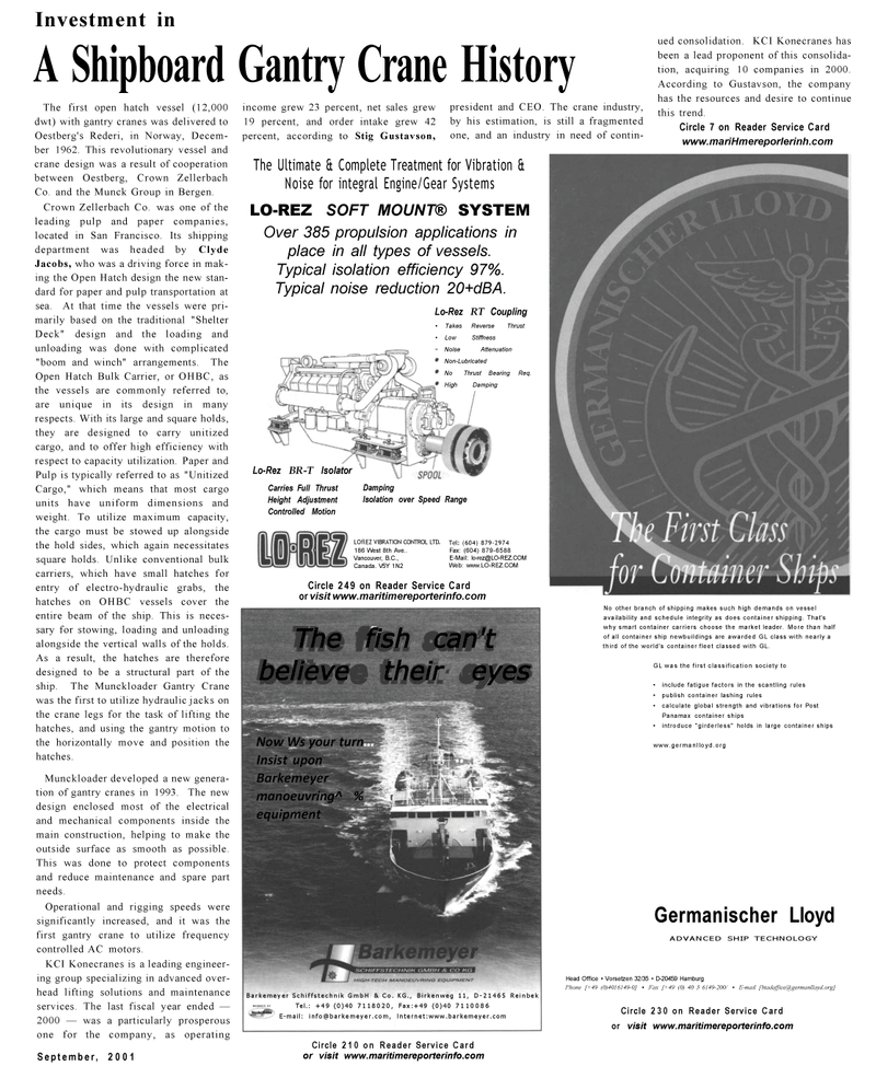 Maritime Reporter Magazine, page 9,  Sep 2001