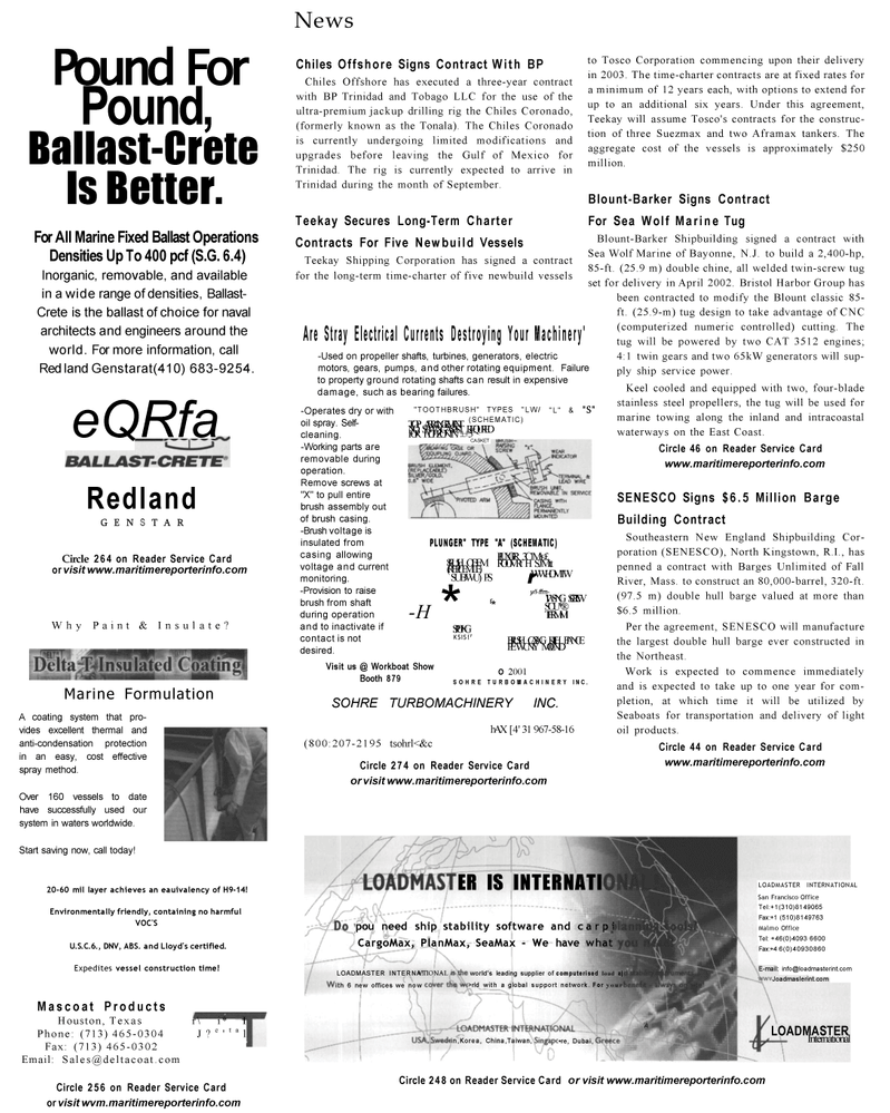 Maritime Reporter Magazine, page 16,  Sep 2001