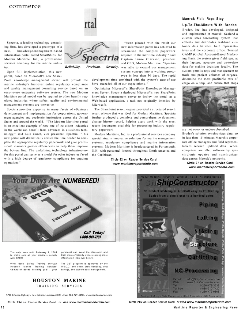 Maritime Reporter Magazine, page 18,  Sep 2001