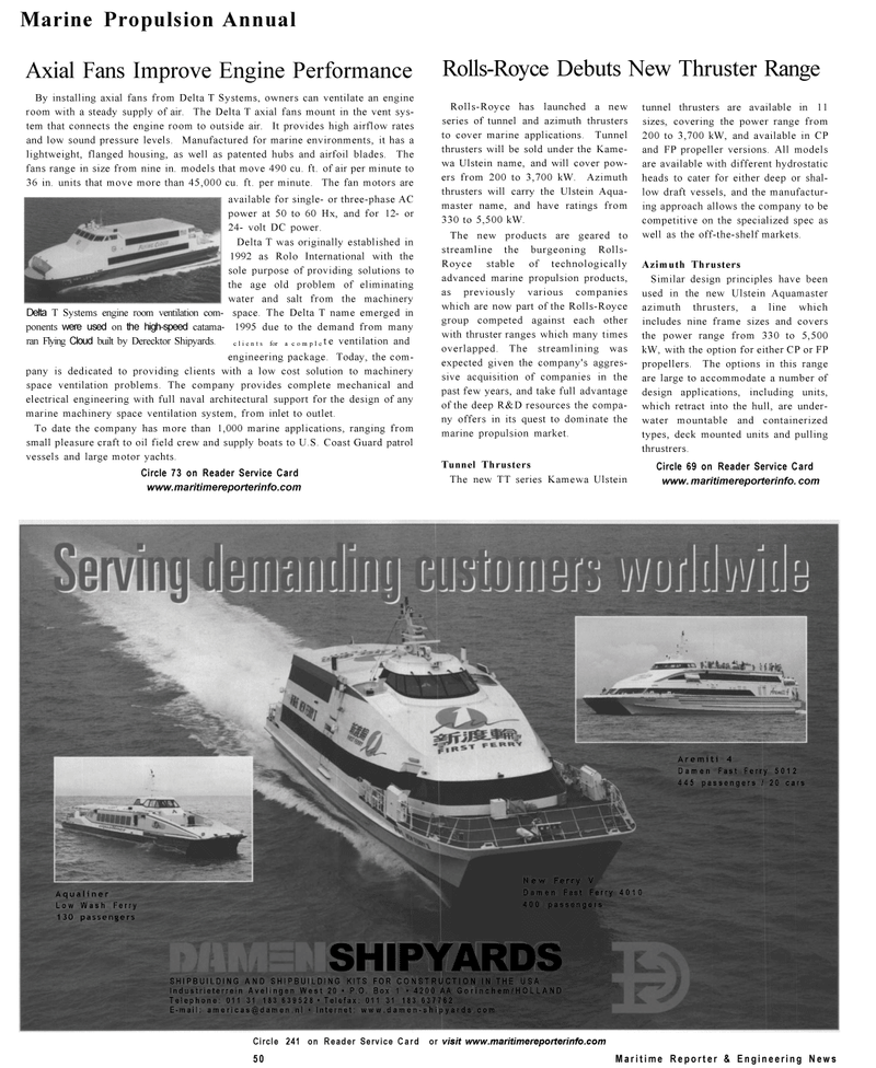 Maritime Reporter Magazine, page 48,  Sep 2001