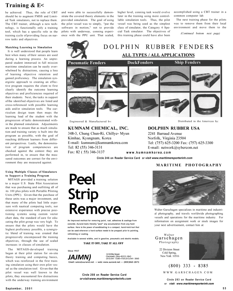 Maritime Reporter Magazine, page 53,  Sep 2001