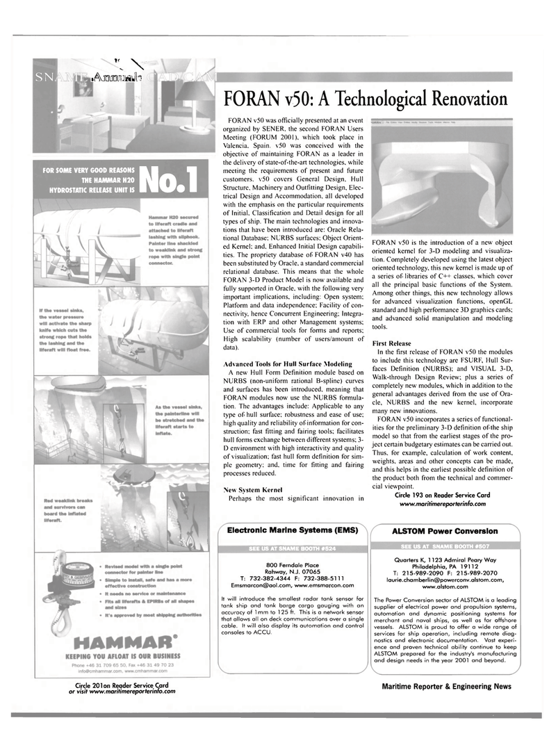 Maritime Reporter Magazine, page 36,  Oct 2001