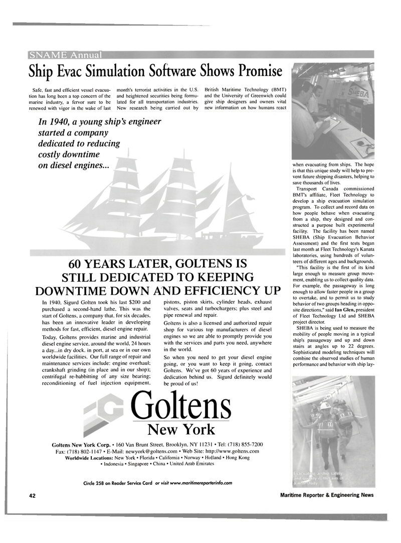 Maritime Reporter Magazine, page 42,  Oct 2001
