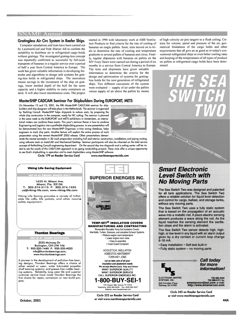 Maritime Reporter Magazine, page 45,  Oct 2001