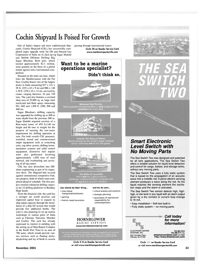 Maritime Reporter Magazine, page 33,  Nov 2001