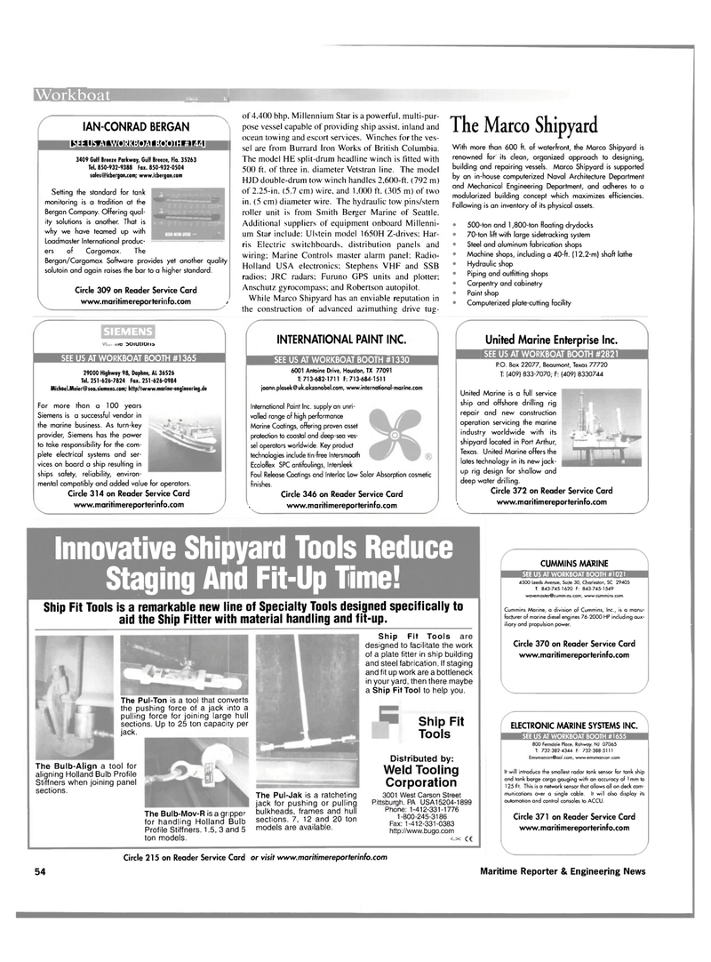 Maritime Reporter Magazine, page 54,  Nov 2001