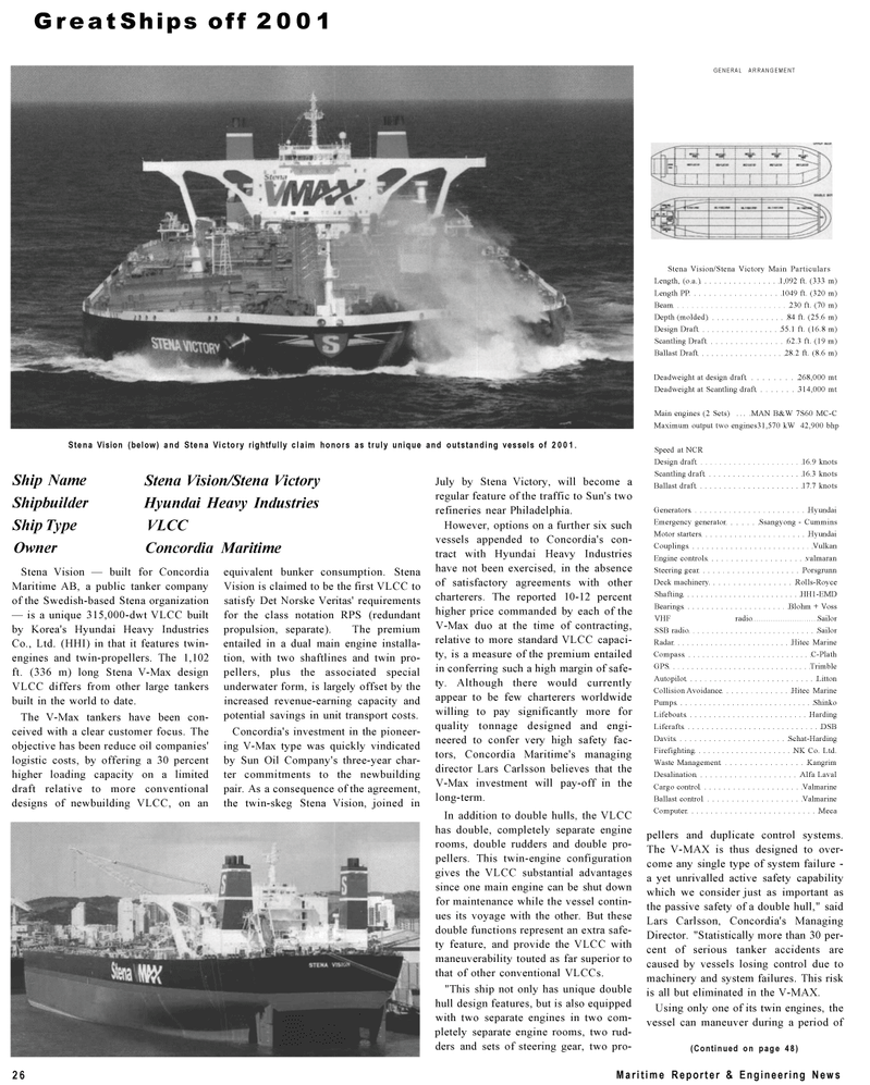 Maritime Reporter Magazine, page 26,  Dec 2001