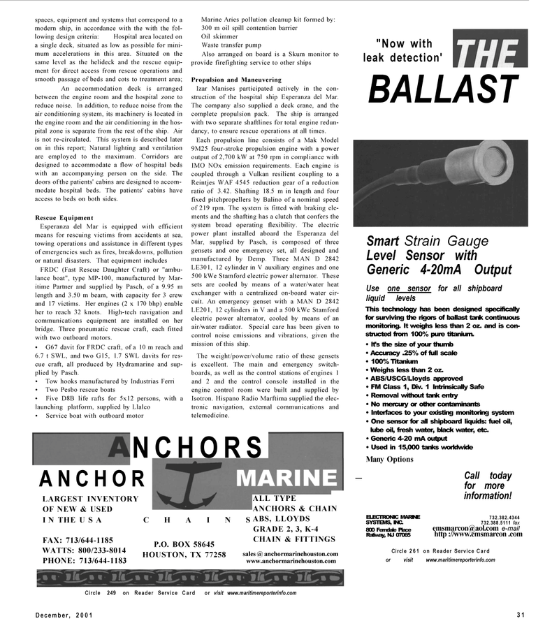 Maritime Reporter Magazine, page 31,  Dec 2001