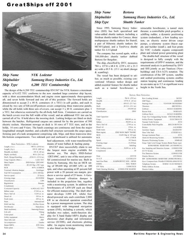Maritime Reporter Magazine, page 34,  Dec 2001