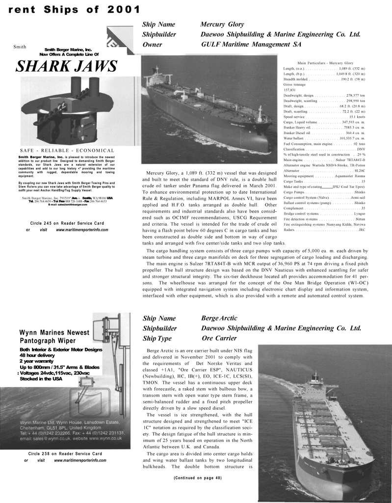 Maritime Reporter Magazine, page 36,  Dec 2001