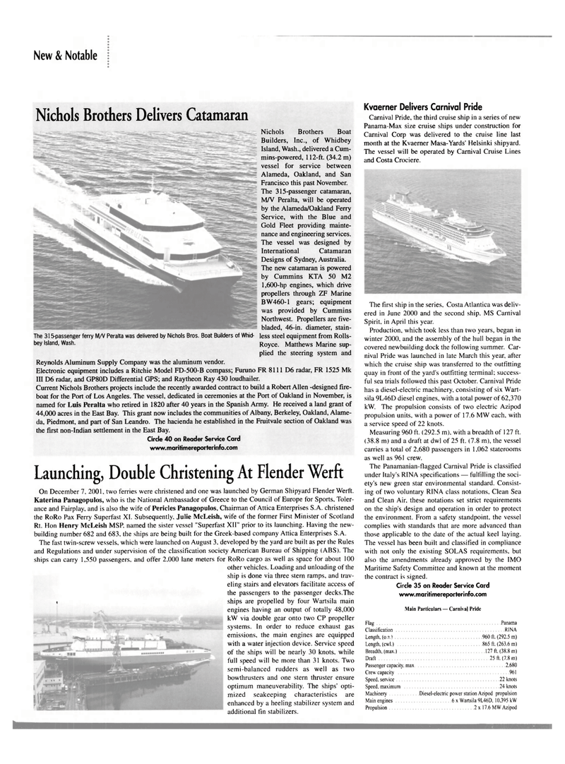 Maritime Reporter Magazine, page 15,  Jan 2002