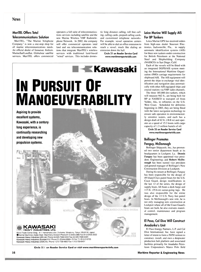 Maritime Reporter Magazine, page 19,  Jan 2002