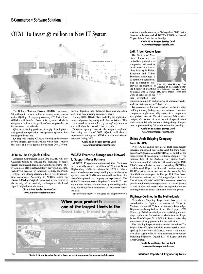 Maritime Reporter Magazine, page 27,  Jan 2002