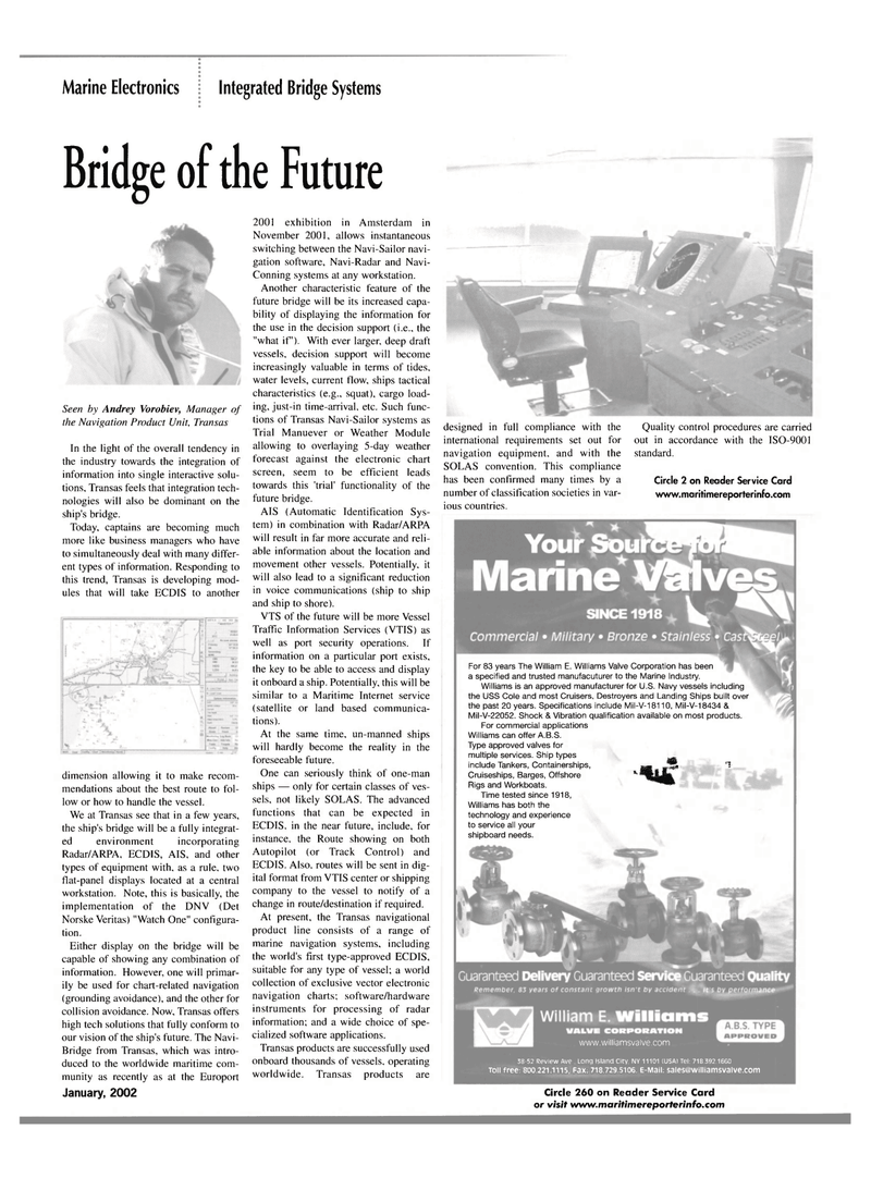 Maritime Reporter Magazine, page 44,  Jan 2002