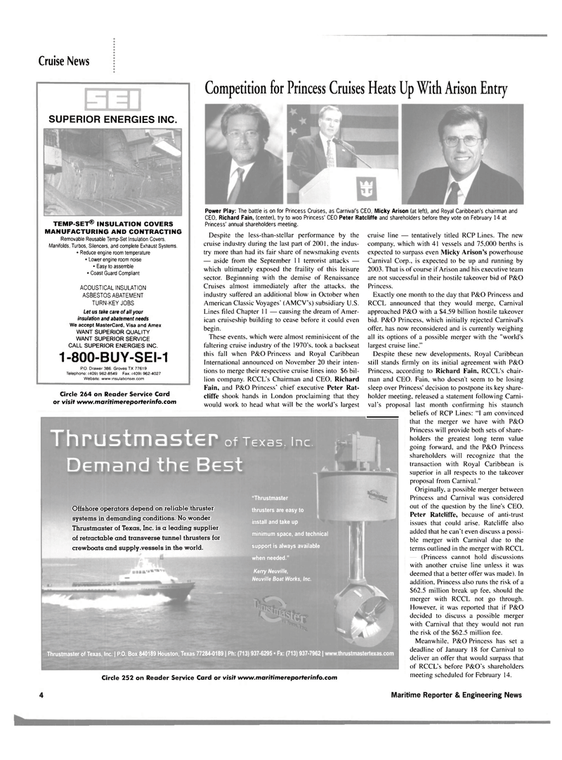 Maritime Reporter Magazine, page 7,  Jan 2002