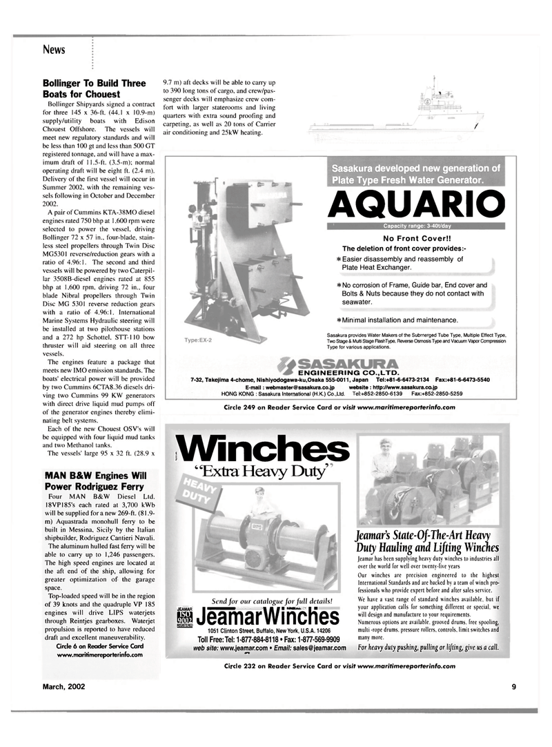 Maritime Reporter Magazine, page 9,  Mar 2002