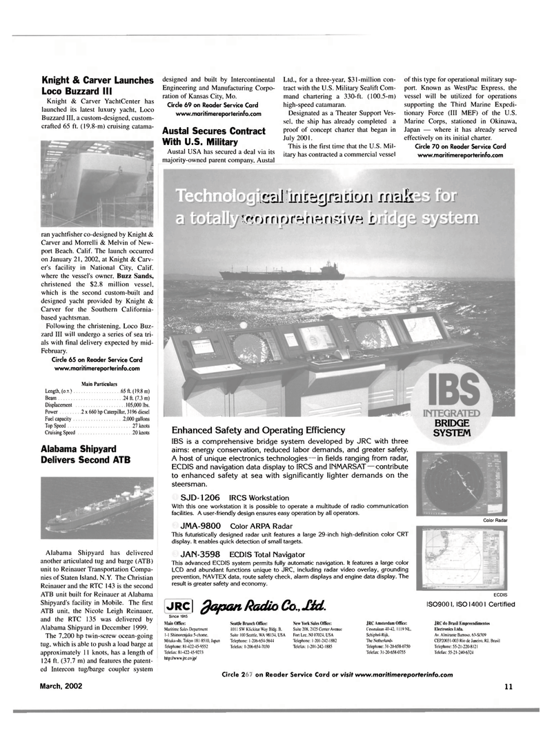 Maritime Reporter Magazine, page 11,  Mar 2002