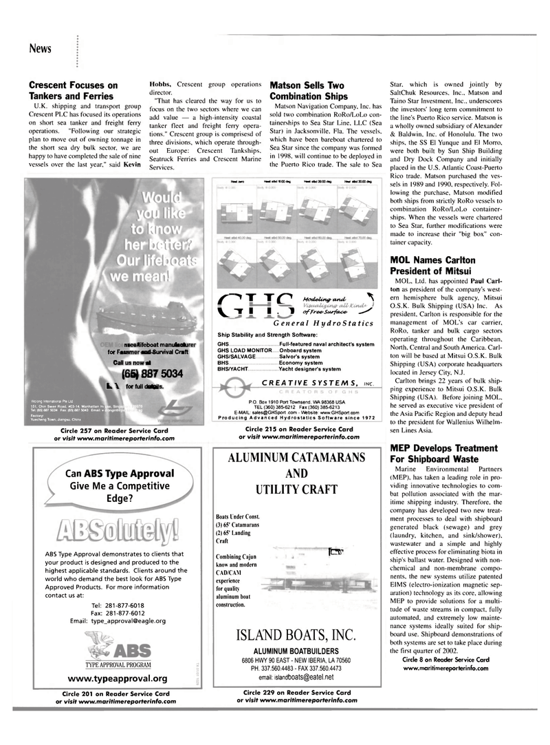 Maritime Reporter Magazine, page 16,  Mar 2002