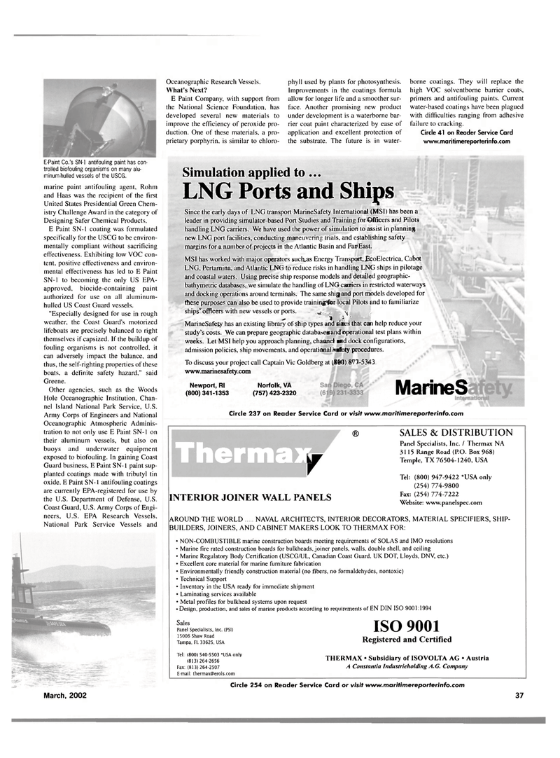 Maritime Reporter Magazine, page 37,  Mar 2002