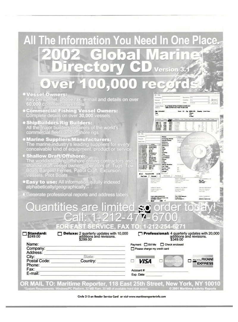 Maritime Reporter Magazine, page 3rd Cover,  Mar 2002
