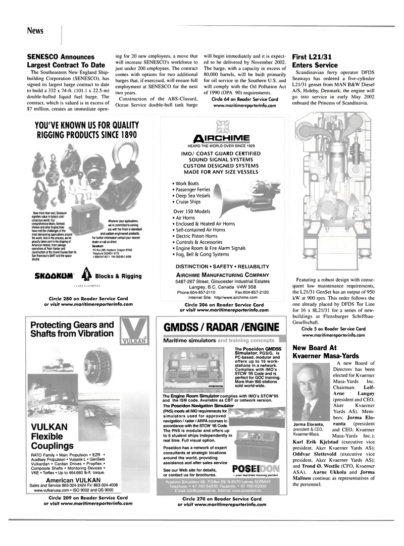 Maritime Reporter Magazine, page 10,  Apr 2002