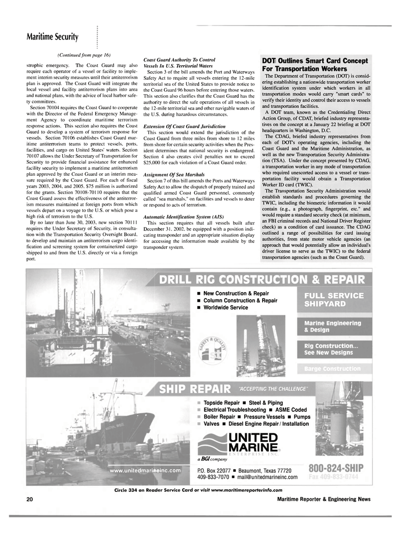 Maritime Reporter Magazine, page 18,  Apr 2002