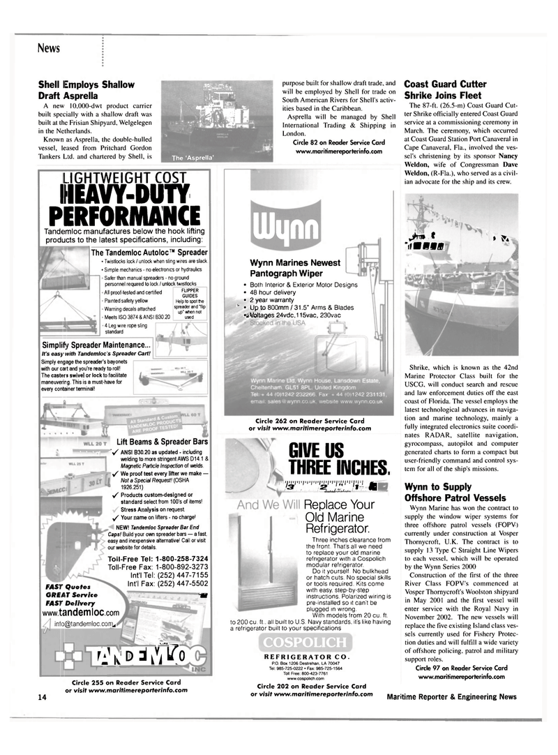 Maritime Reporter Magazine, page 14,  May 2002