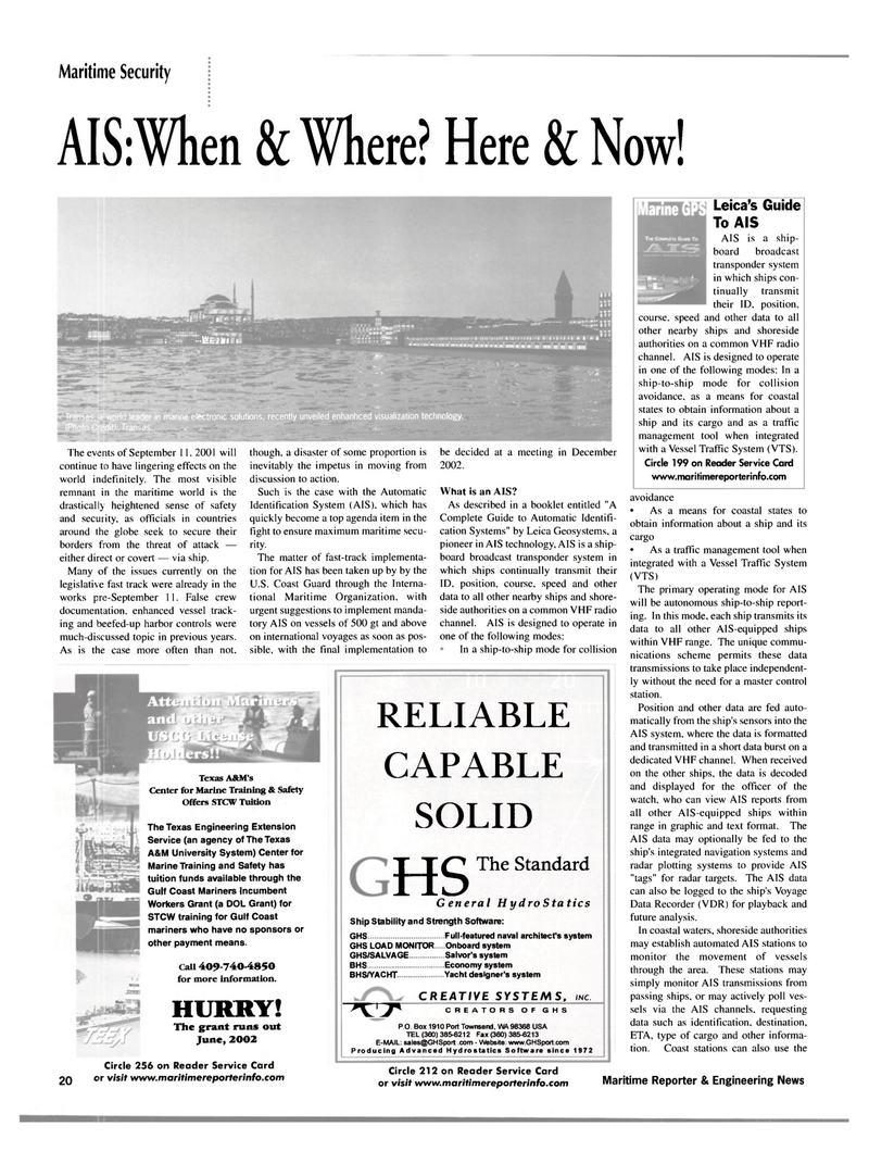 Maritime Reporter Magazine, page 20,  May 2002