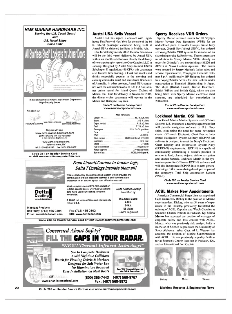 Maritime Reporter Magazine, page 20,  Jul 2002