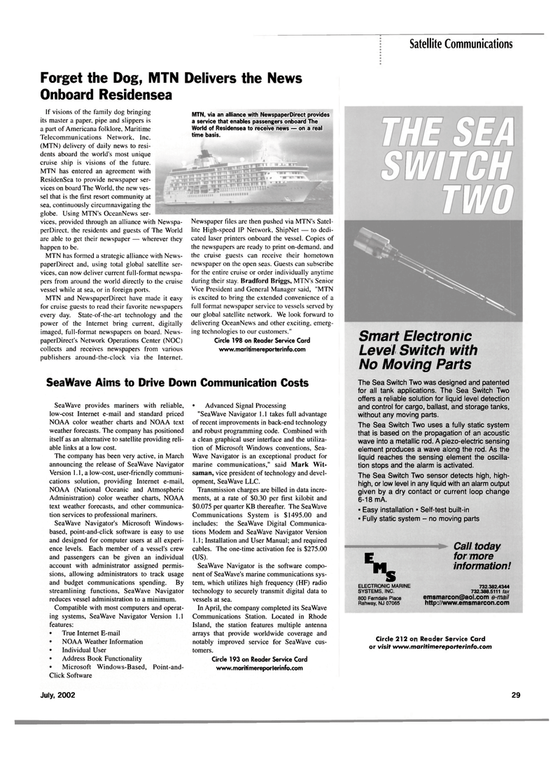 Maritime Reporter Magazine, page 29,  Jul 2002