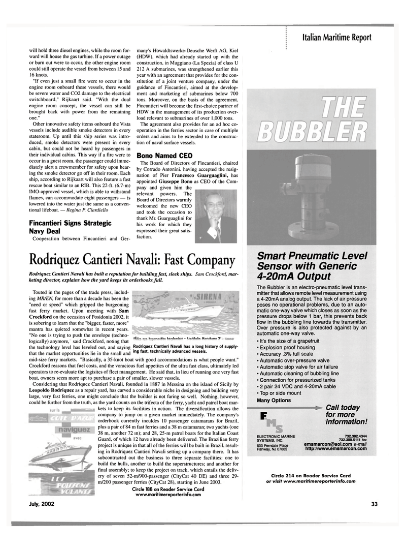 Maritime Reporter Magazine, page 33,  Jul 2002