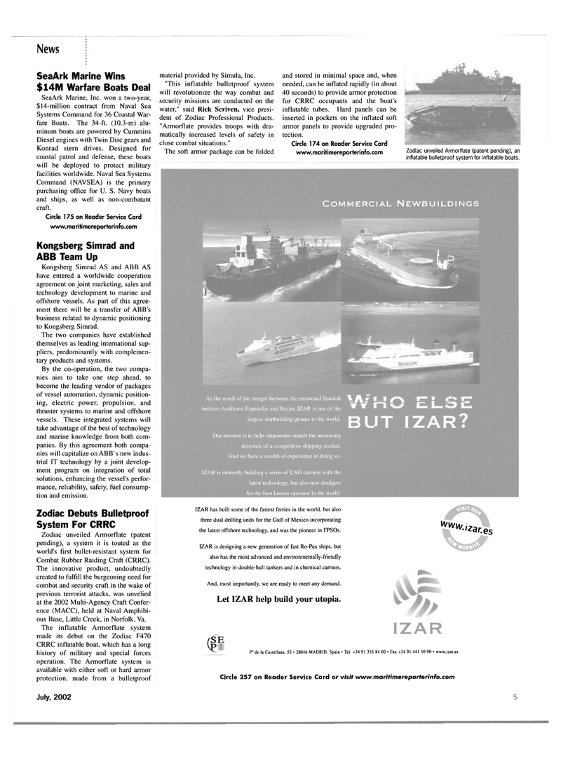 Maritime Reporter Magazine, page 5,  Jul 2002
