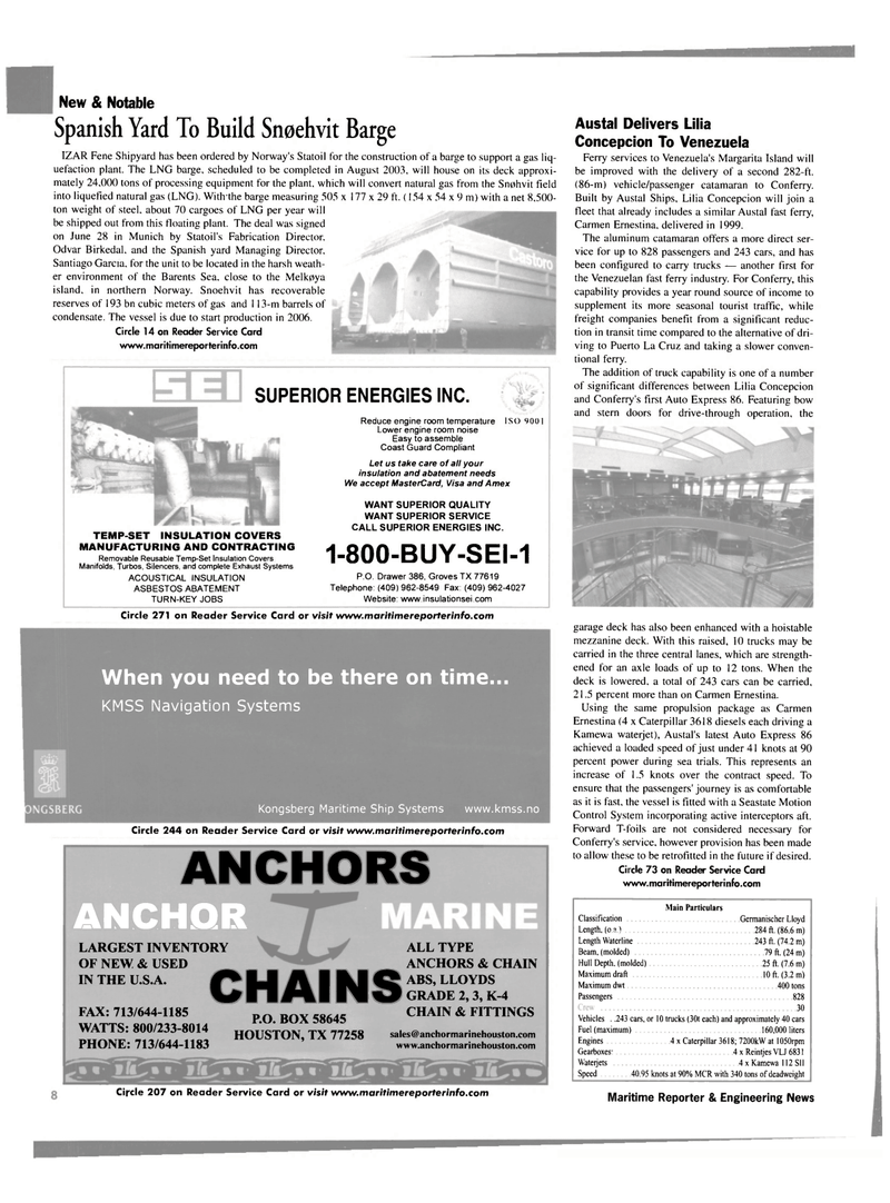 Maritime Reporter Magazine, page 8,  Aug 2002