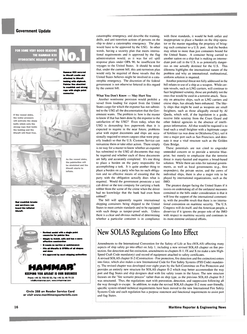 Maritime Reporter Magazine, page 16,  Aug 2002