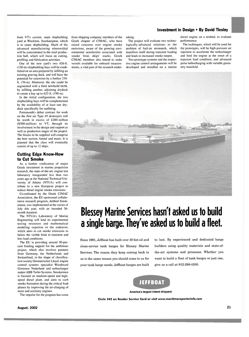 Maritime Reporter Magazine, page 23,  Aug 2002