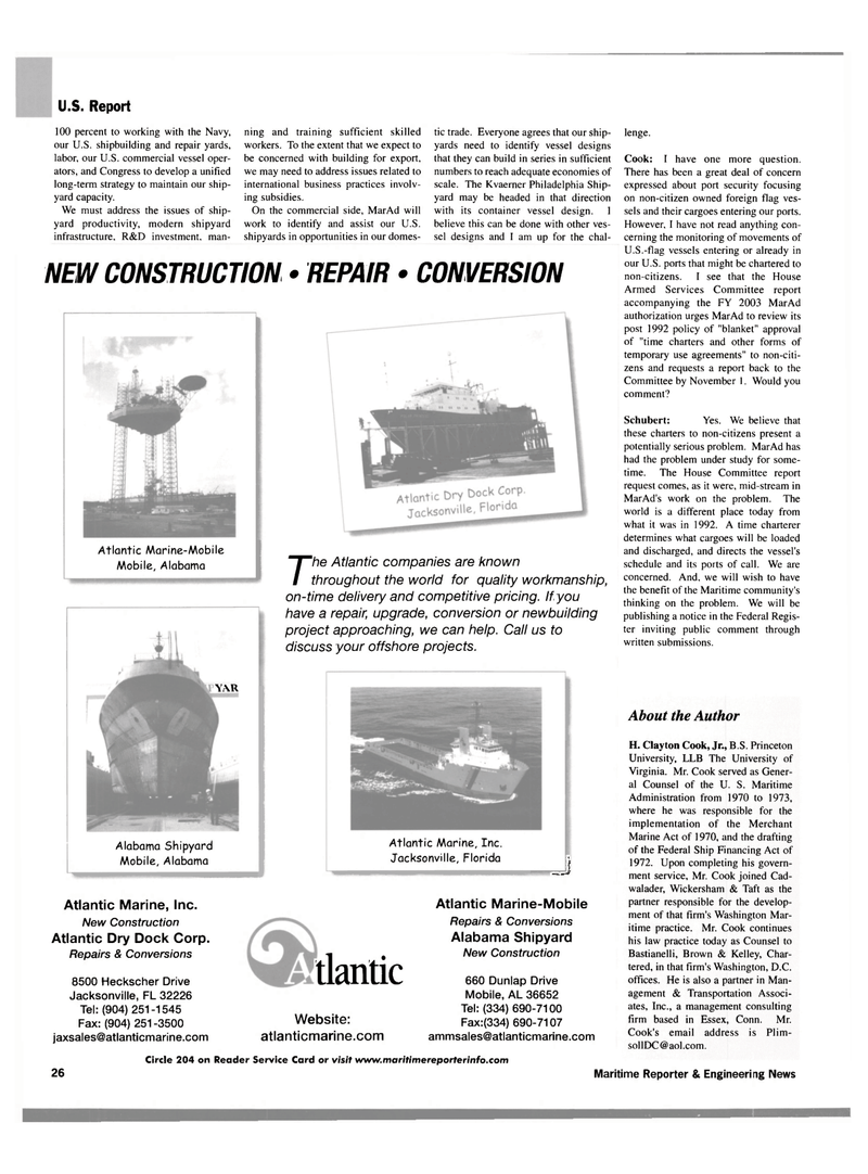 Maritime Reporter Magazine, page 28,  Aug 2002