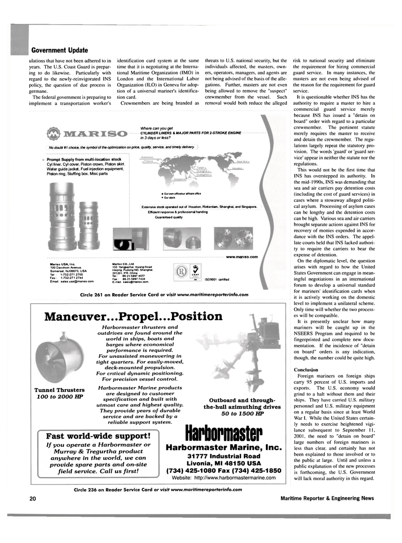 Maritime Reporter Magazine, page 18,  Sep 2002