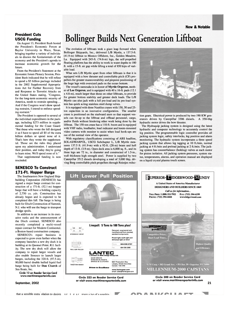Maritime Reporter Magazine, page 19,  Sep 2002